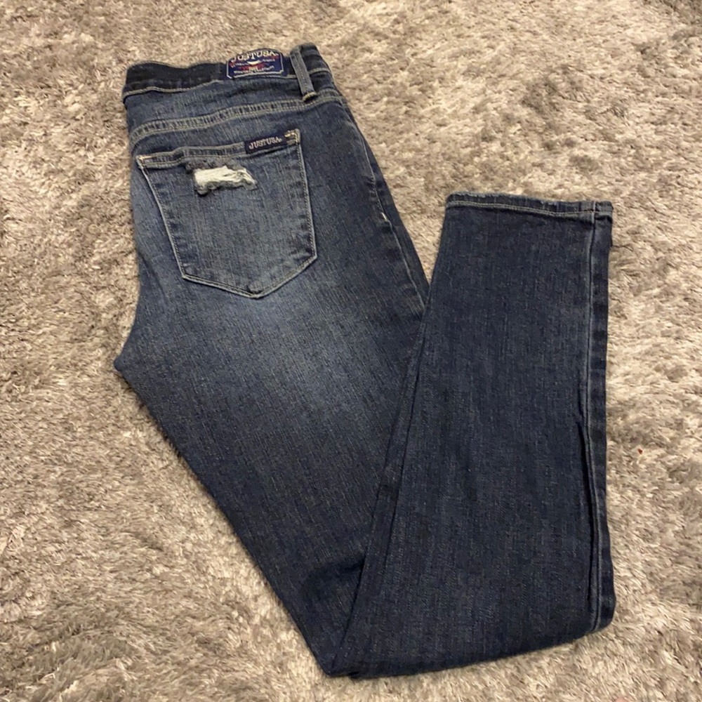 JUST USA Stretchy Distressed Skinny Jeans Size 5